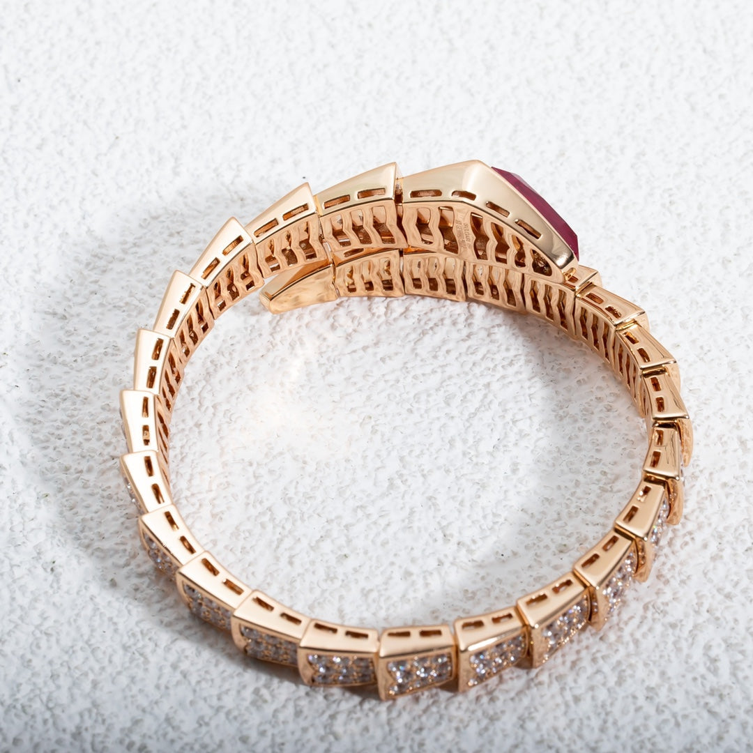 BVLGARI SERPENTI BRACELET 8MM PINK GOLD DIAMOND