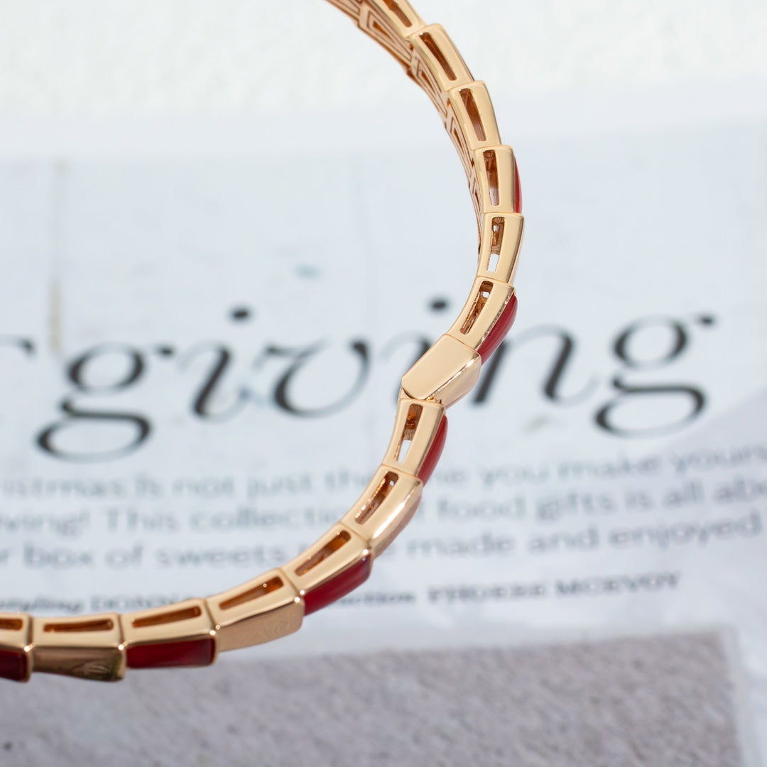 BVLGARI SERPENTI BRACELET PINK GOLD RUBELLITE