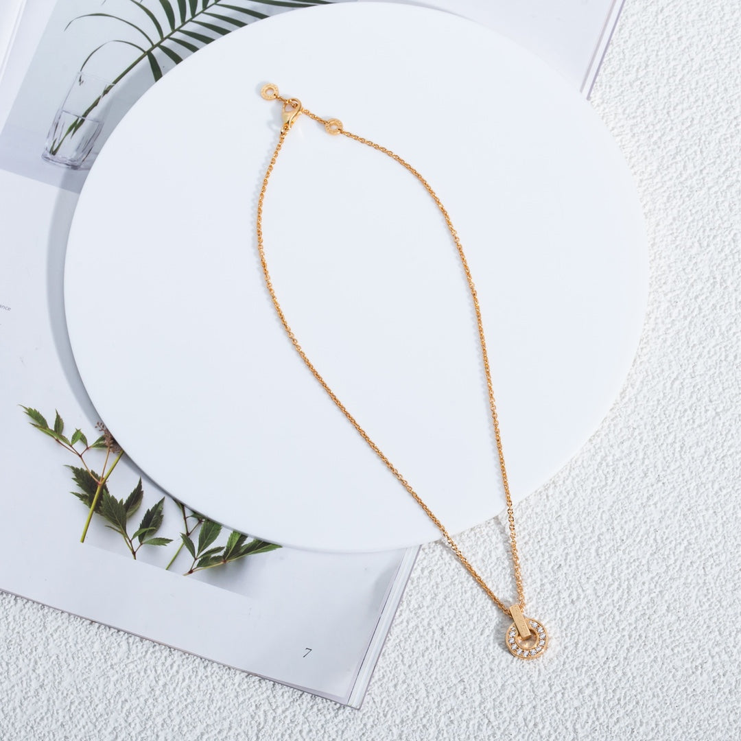 BVLGARI GARI NECKLACE PINK GOLD DIAMOND