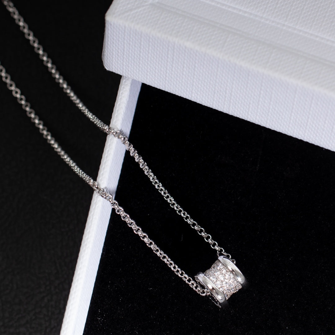 BVLGARI ZERO 1 SILVER DIAMOND NECKLACE