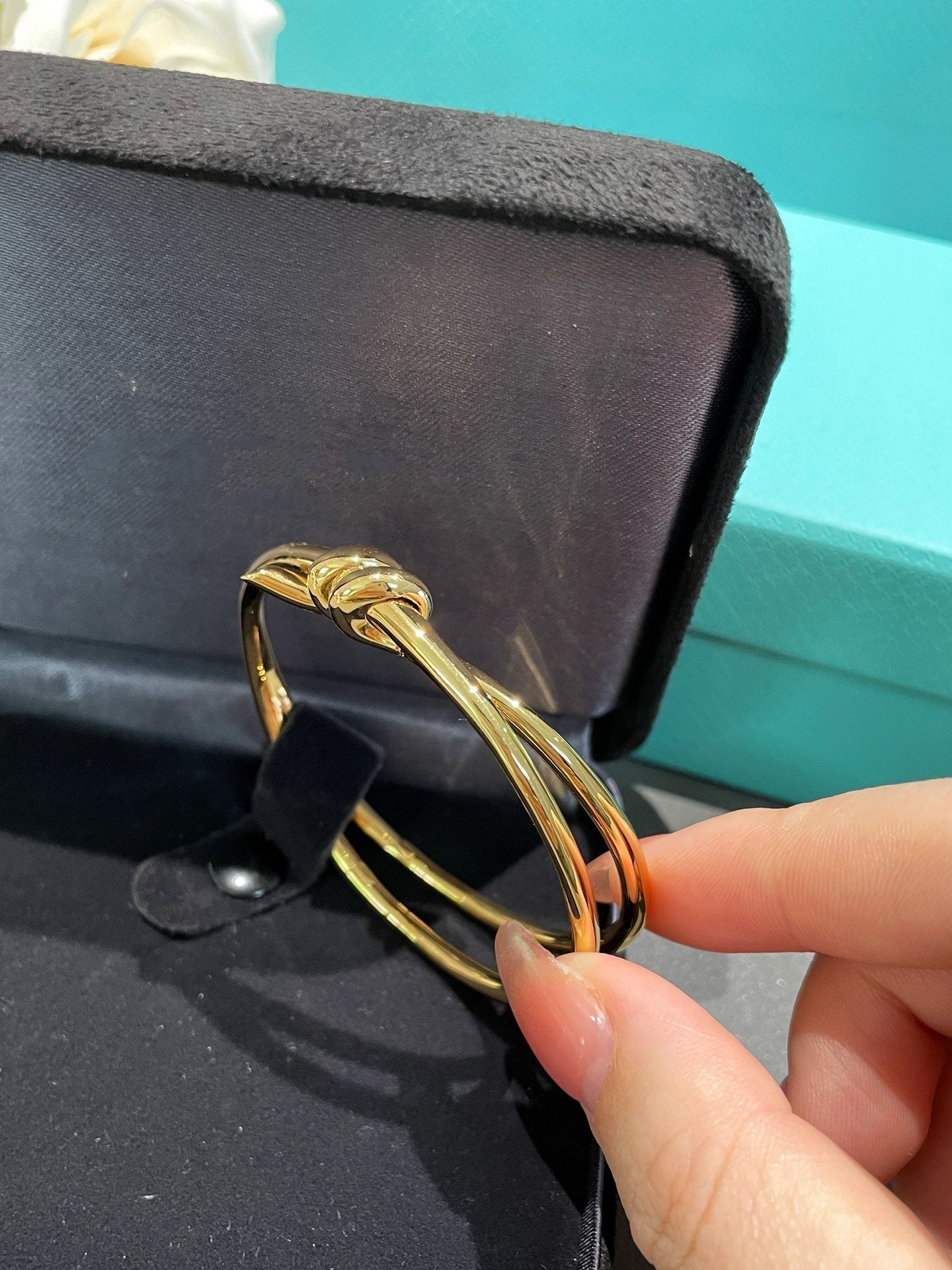 TIFFANY KNOT DOUBLE ROW GOLD BRACELET