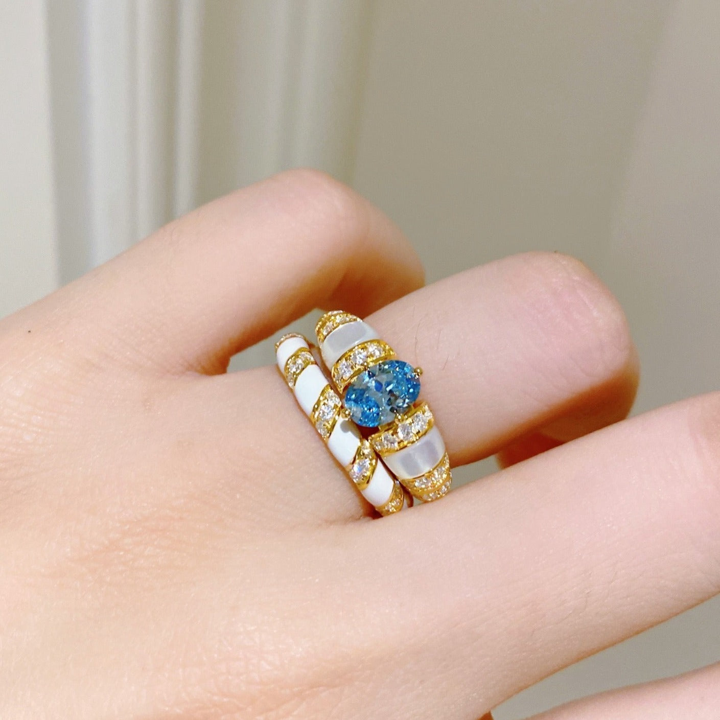 DIOR PARAIBA GOLD DIAMOND RING