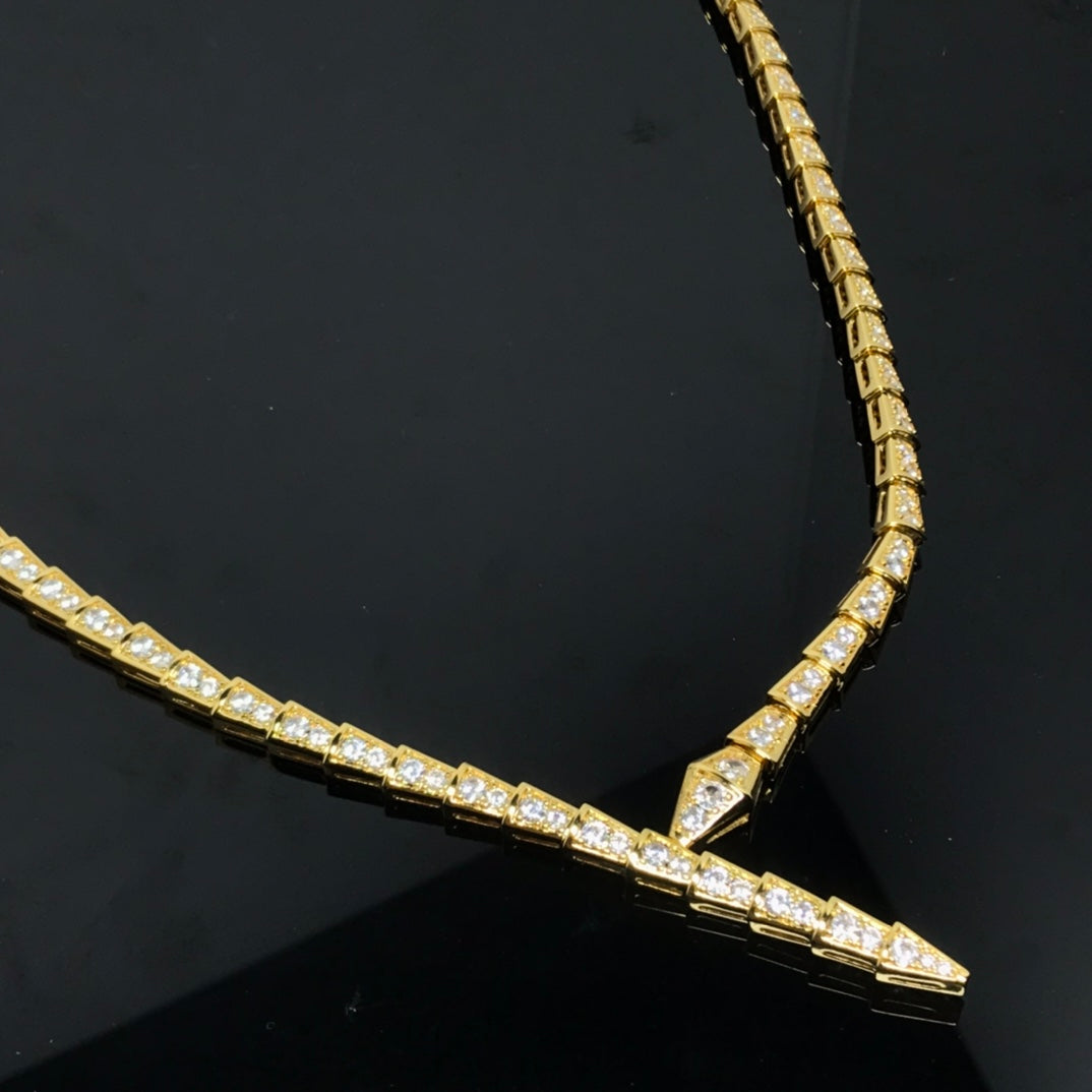 BVLGARI SERPENT VIPER DIAMOND PAVED NECKLACE