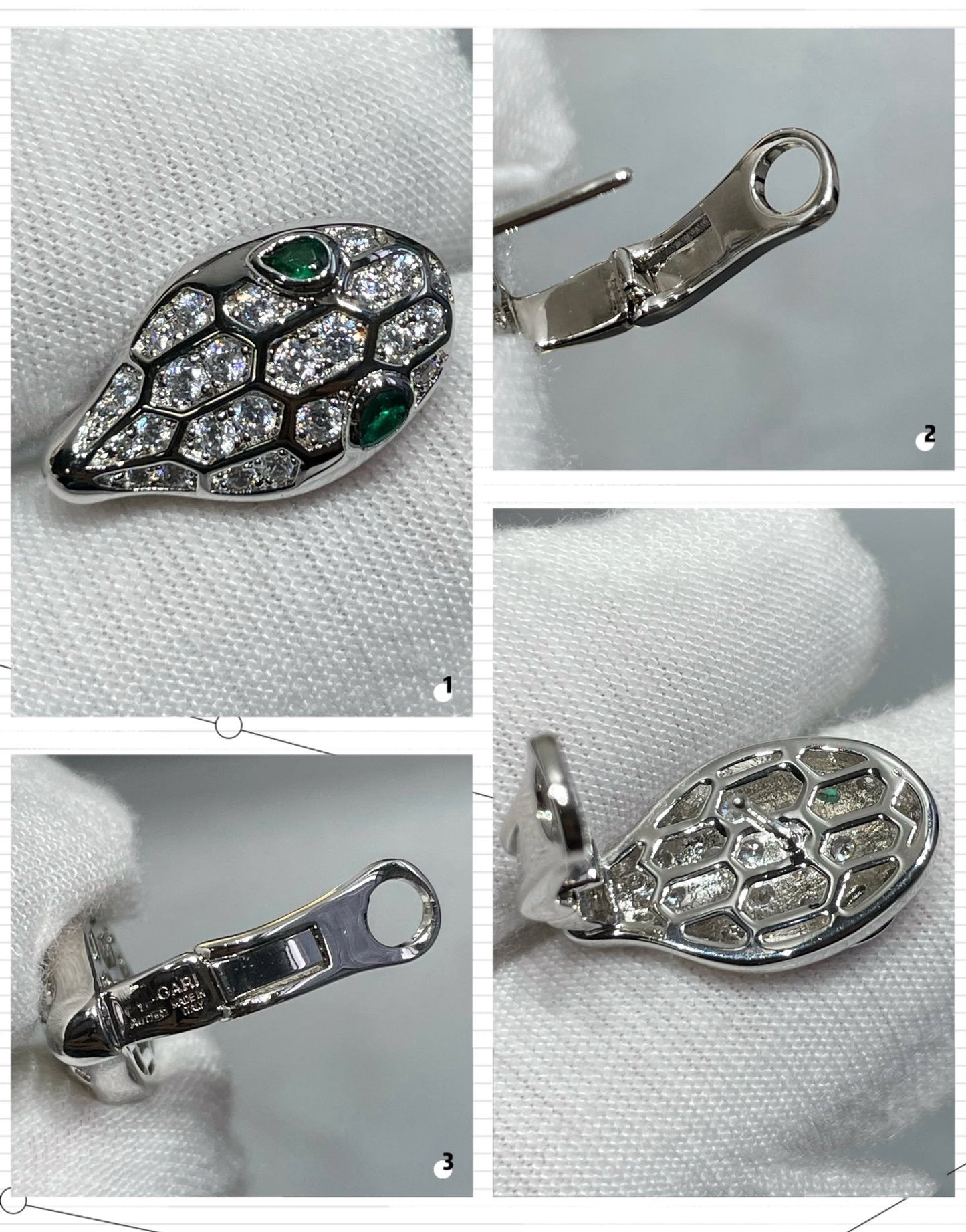 BVLGARI SERPENT DIAMOND STUD EARRINGS