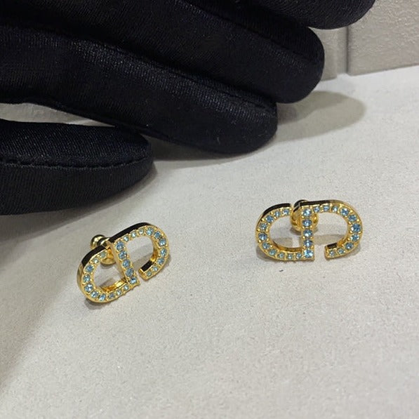 DIOR PETIT CD DIAMOND GOLD EARRINGS