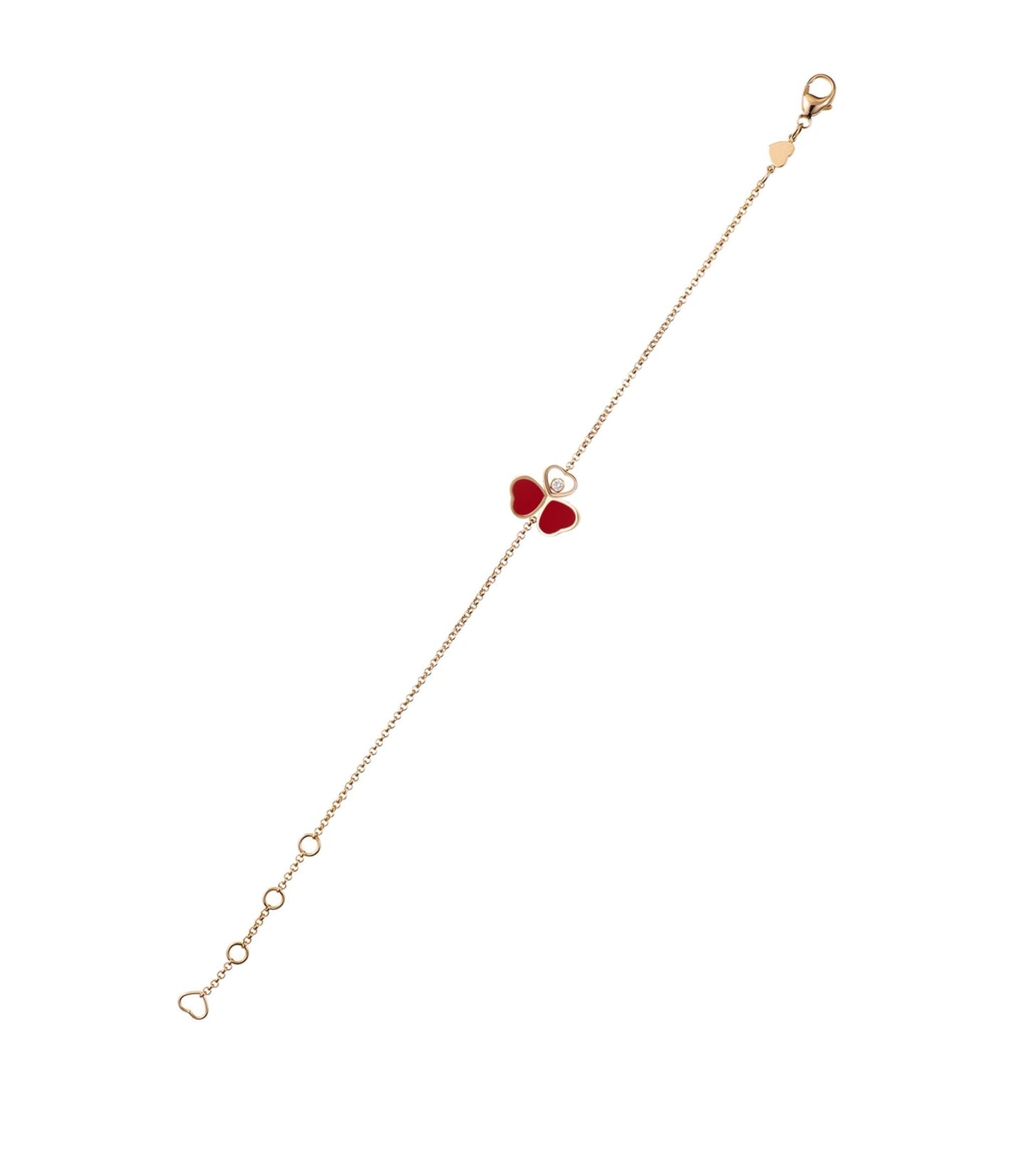 CHOPARD HAPPY HEART CARNELIAN BRACELET PINK GOLD DIAMOND