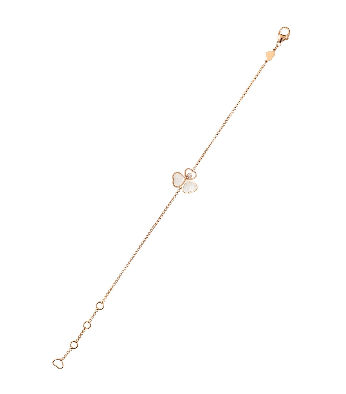 CHOPARD HAPPY HEART MOP BRACELET PINK GOLD DIAMOND