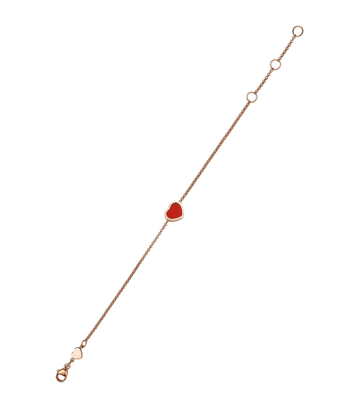CHOPARD HAPPY HEART CARNELIAN PINK GOLD BRACELET DIAMOND