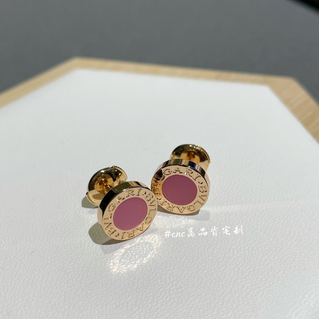 BVLGARI BVL EARRINGS CLUSTER PINK MOP