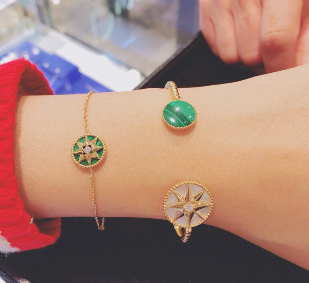 DIOR LUCKY STAR 1 DIAMOND GREEN GOLD BRACELET