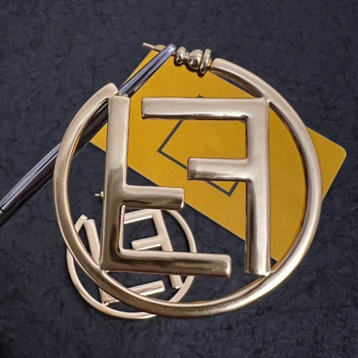 FENDI DOUBLE F GOLD EARRINGS