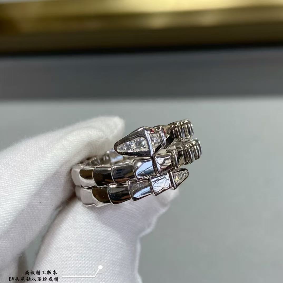 BVLGARI SERPENTS DOUBLE ROW DIAMOND RING