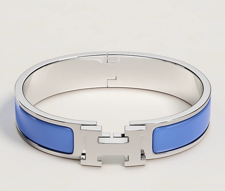 HERMES H BRACELET ROMANTIC BLUE 12MM