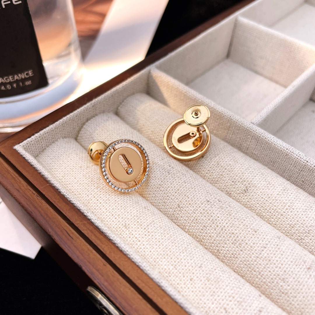 MESSIKA PUCES LUCKY MOVE DIAMOND EARRINGS