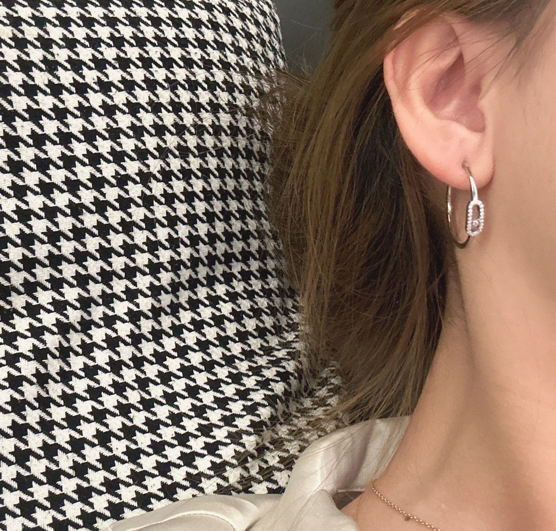 MESSIKA CREOLES MOVE UNO PM DIAMOND EARRINGS