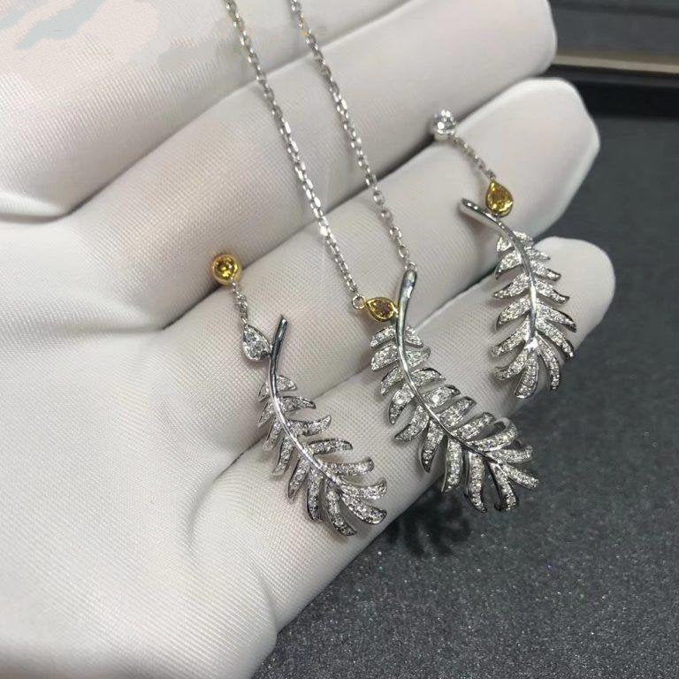 Chanel Plume De Silver Diamond Necklace