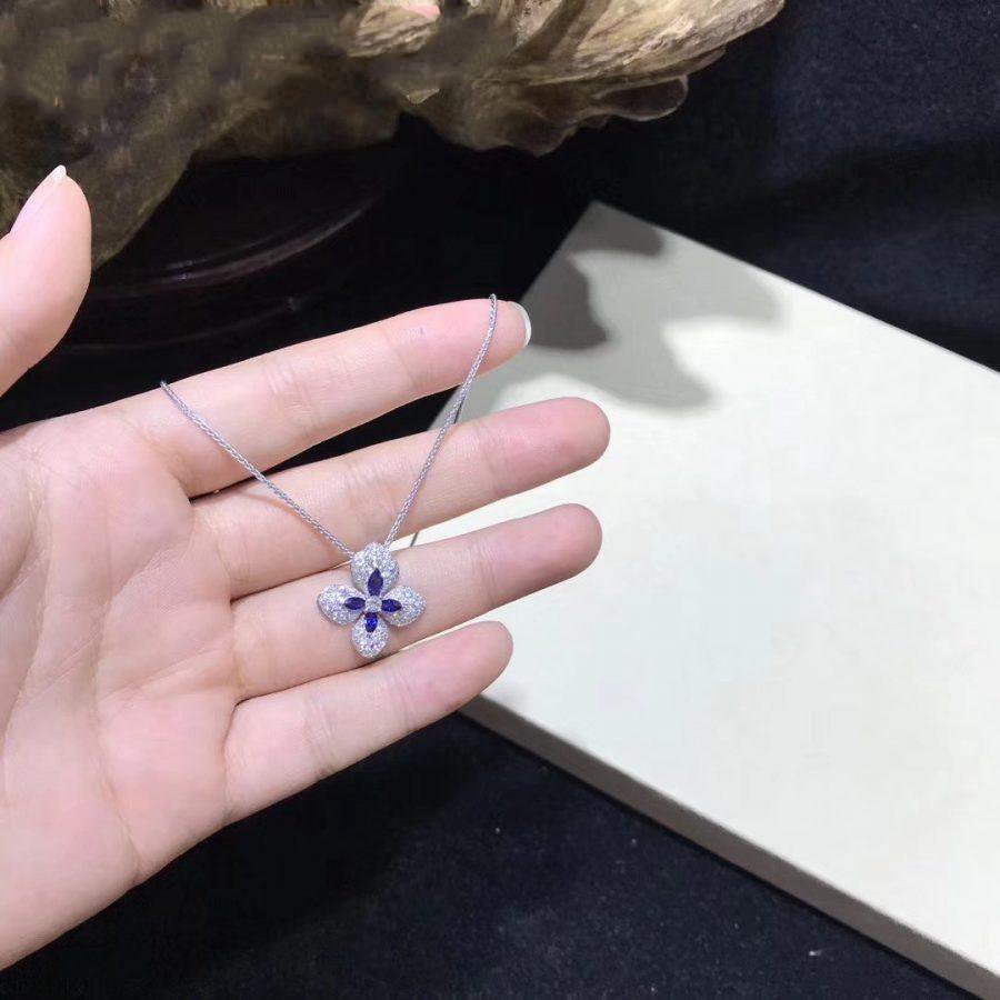 CHAUMET HORTENSIA NECKLACE AGATE DARK SILVER DIAMOND