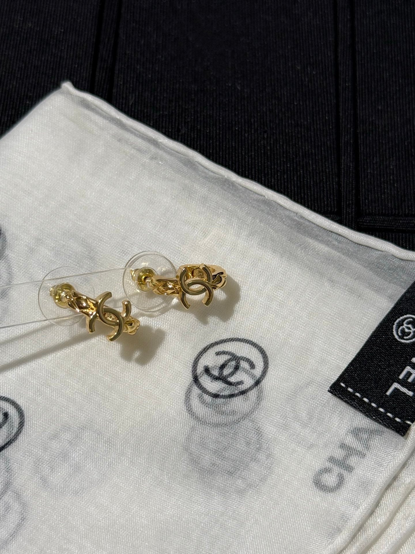 Chanel 2026 Gold Quilted Double C Small Hoop Earrings