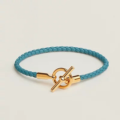 HERMES HM LEATHER ROPE BRACELET PIG NOSE