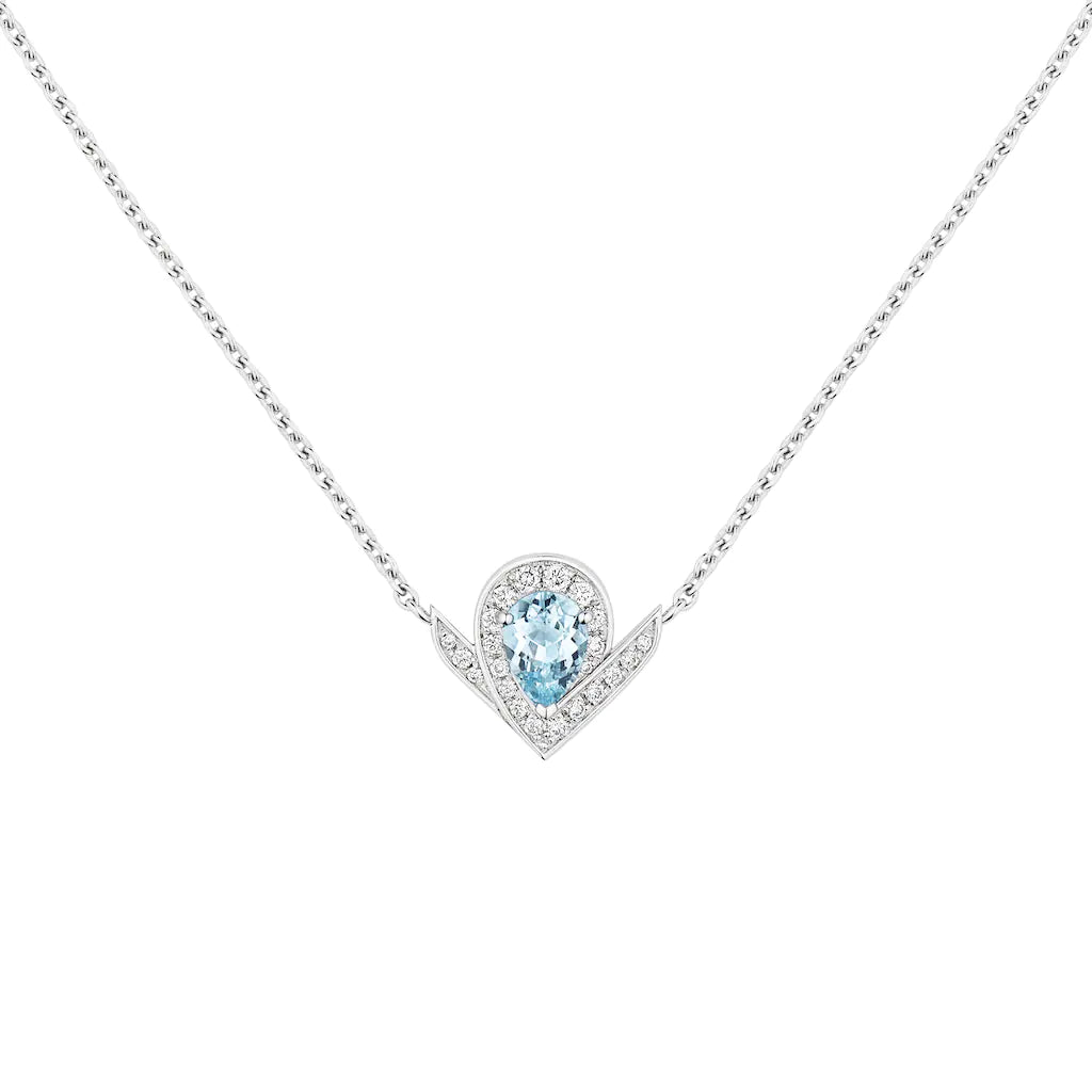 CHAUMET JOSEPHINE BLUE DIAMOND SILVER NECKLACE