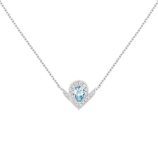 CHAUMET JOSEPHINE BLUE DIAMOND SILVER NECKLACE