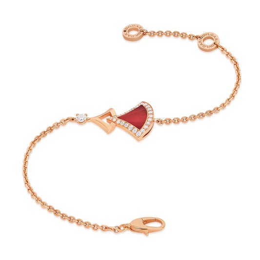 BVLGARI BVL Rose Gold Divas Dream Diamond & Carnelian Bracelet