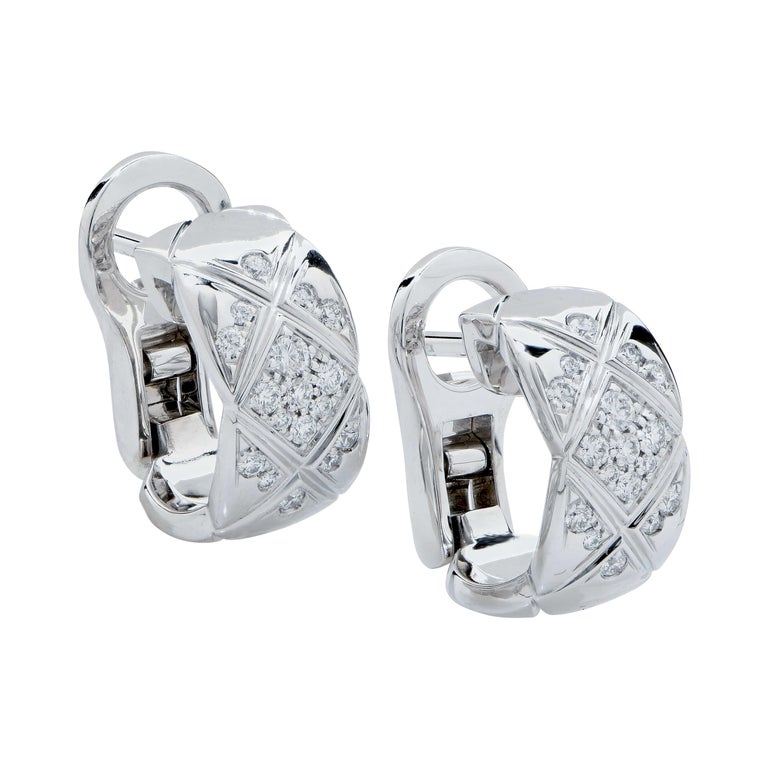 Chanel Crush Diamond Silver Earrings
