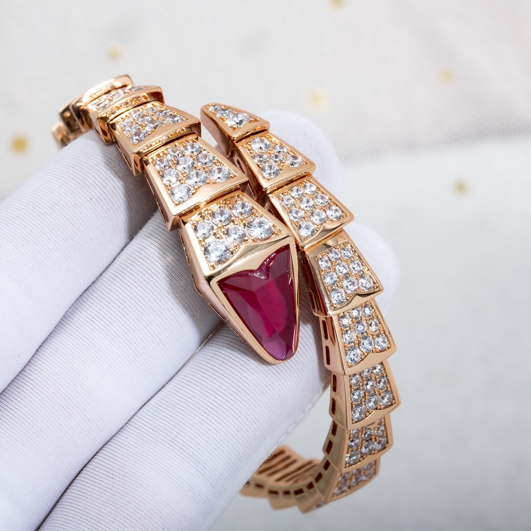 BVLGARI SERPENTI BRACELET 8MM ROSE GOLD DIAMOND