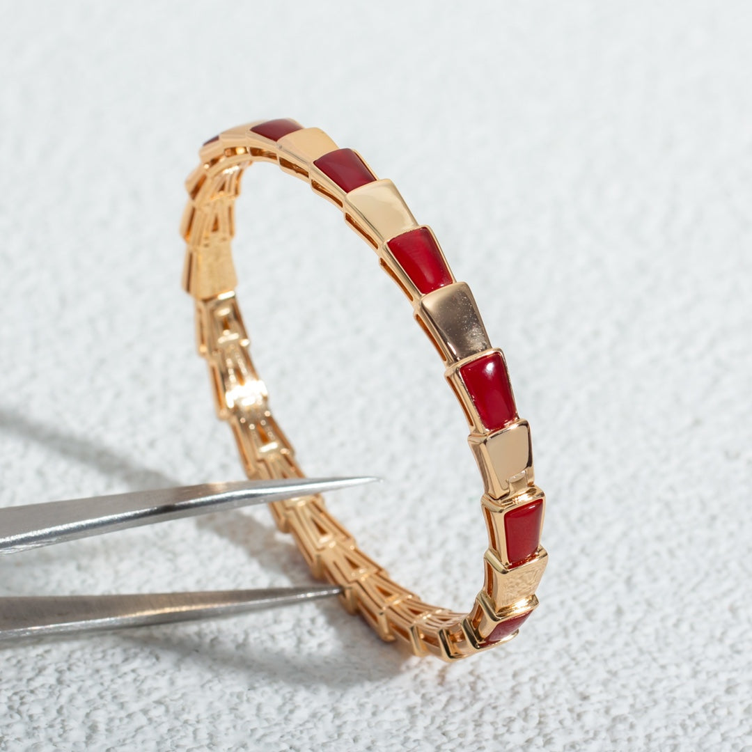 BVLGARI SERPENTI BRACELET PINK GOLD RUBELLITE