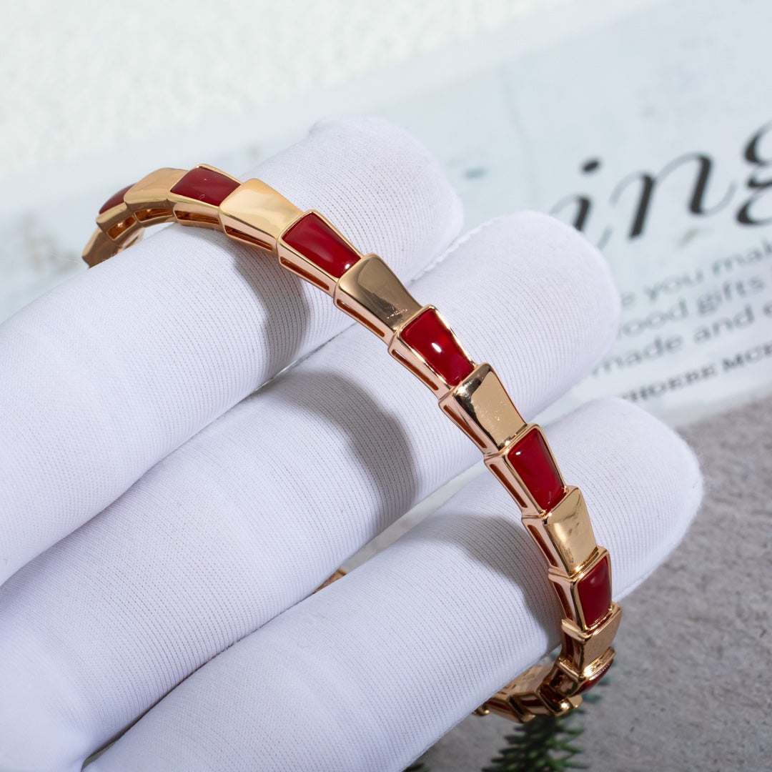 BVLGARI SERPENTI BRACELET PINK GOLD RUBELLITE