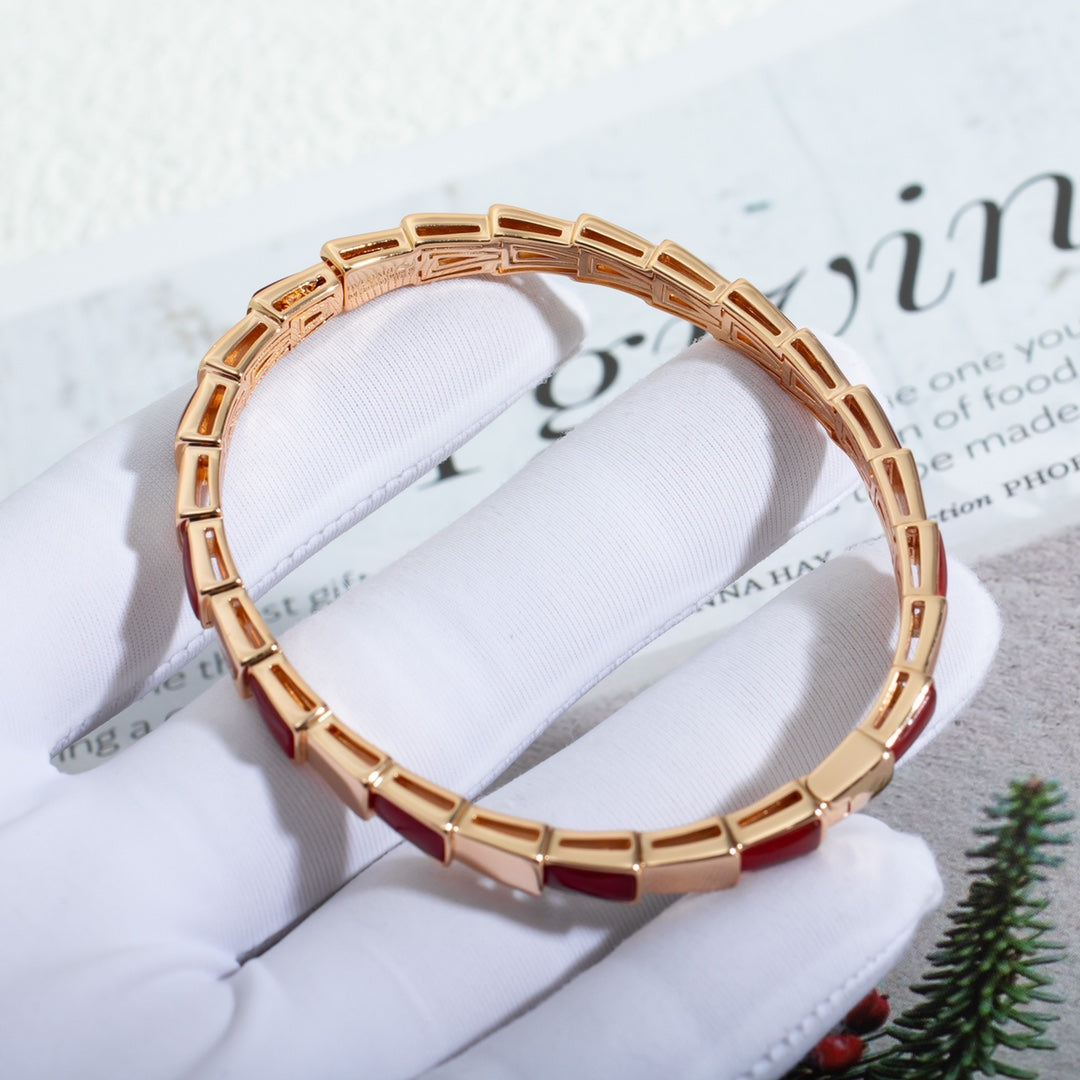 BVLGARI SERPENTI BRACELET PINK GOLD RUBELLITE