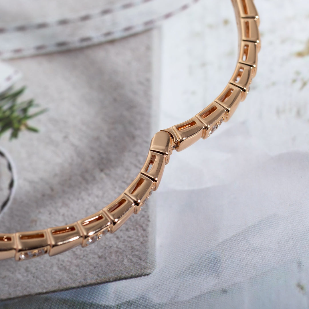 BVLGARI SERPENTI SMALL BRACELET PINK GOLD DIAMOND