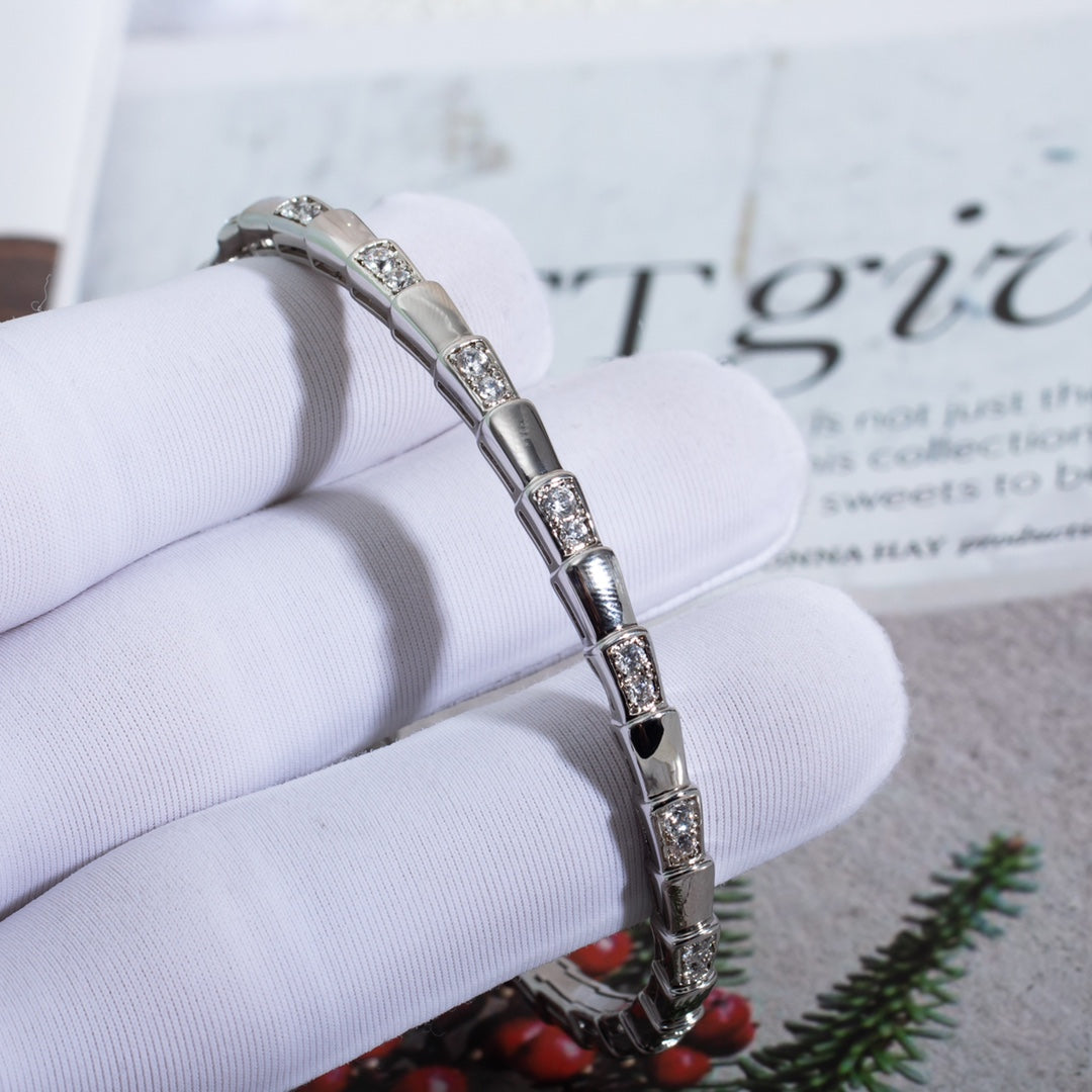 BVLGARI SERPENTI BRACELET SILVER DIAMOND