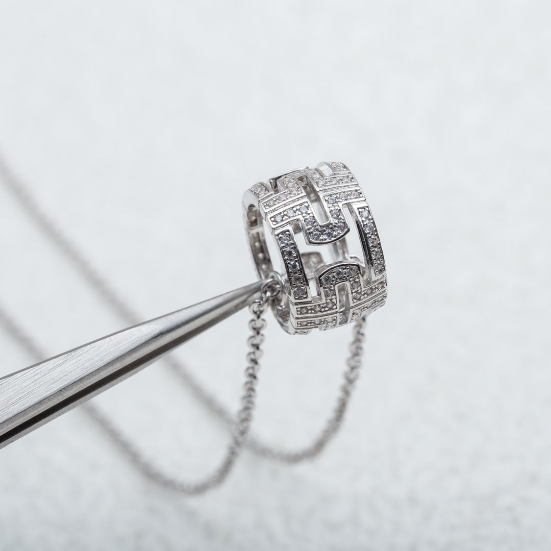 BVLGARI PARENTESI NECKLACE SILVER DIAMOND