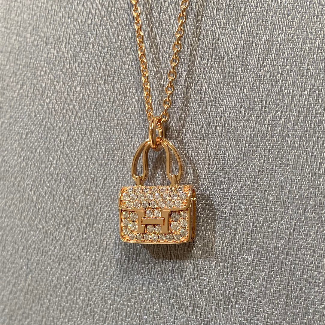 HERMES CONSTANCE PEDANT DIAMOND NECKLACE