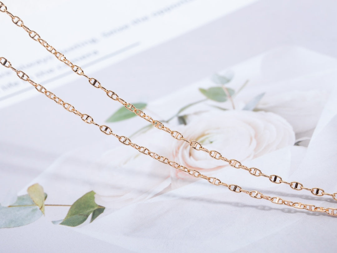 HERMES ECHAPPEE NECKLACE PINK GOLD