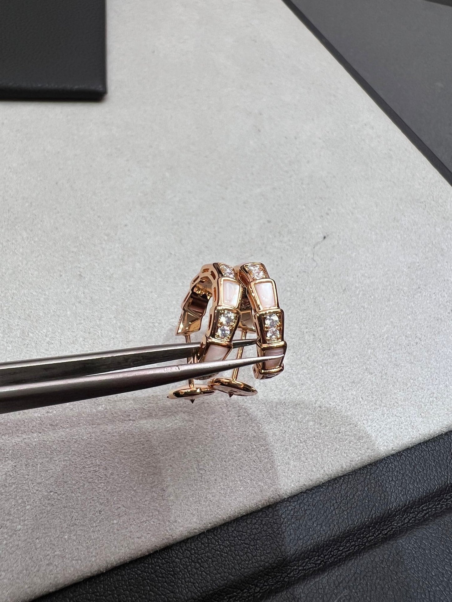 BVLGARI SERPENTI MOP PINK GOLD EARRINGS