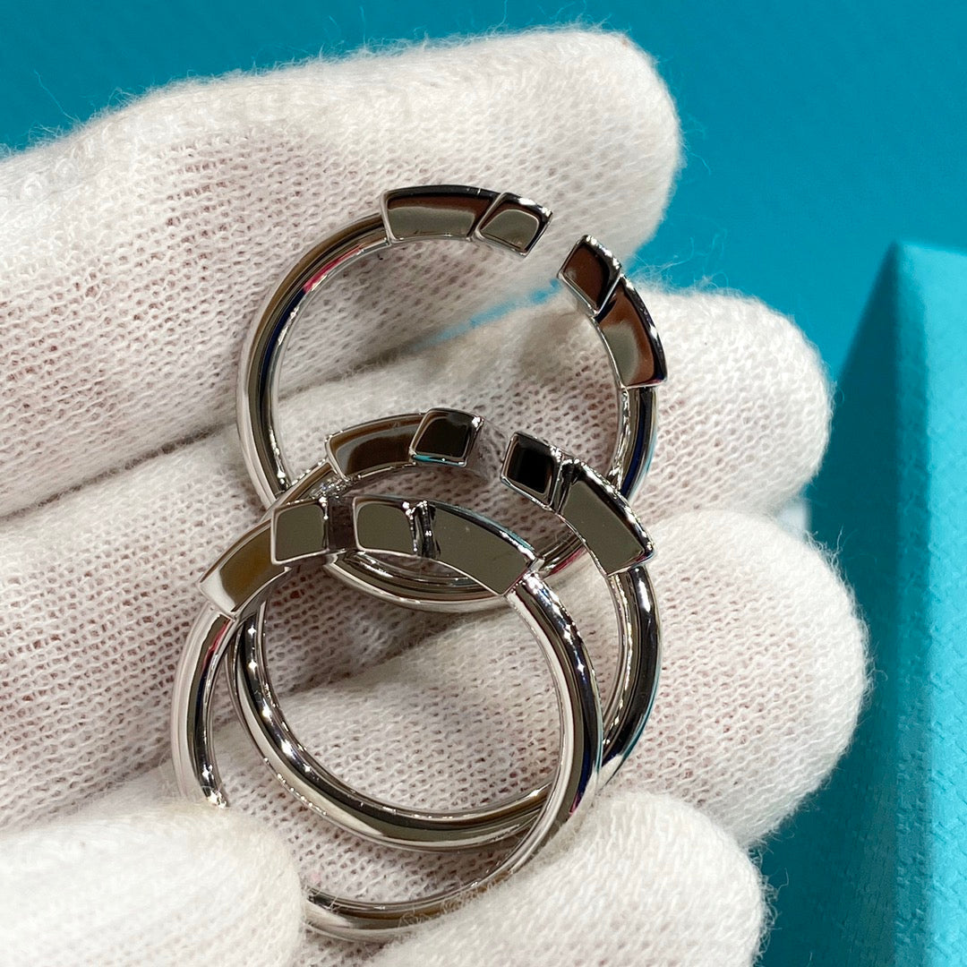TIFFANY T WIRE TURQUOISE DIAMOND RING SILVER