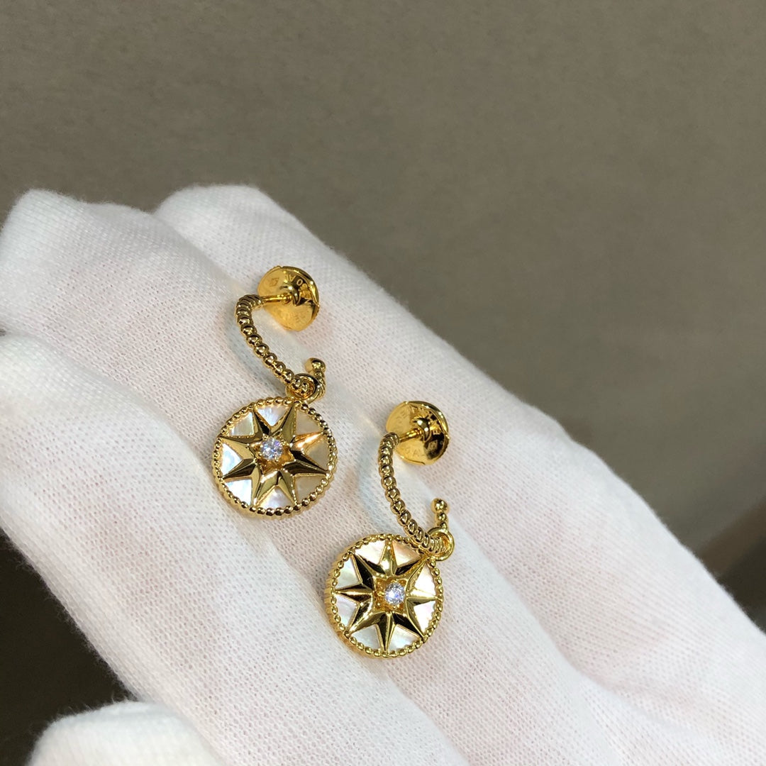 DIOR LUCKY STAR GOLD MOP EARRINGS