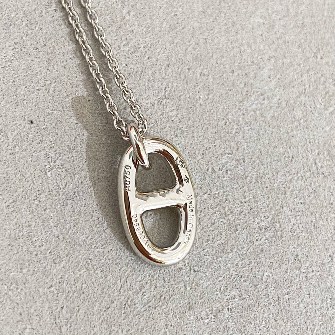 HERMES CHAINE SMALL NECKLACE GOLD AND SILVER