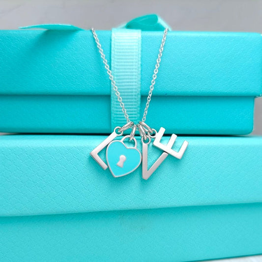 TIFFANY LOVE TEXT PEDANT NECKLACE