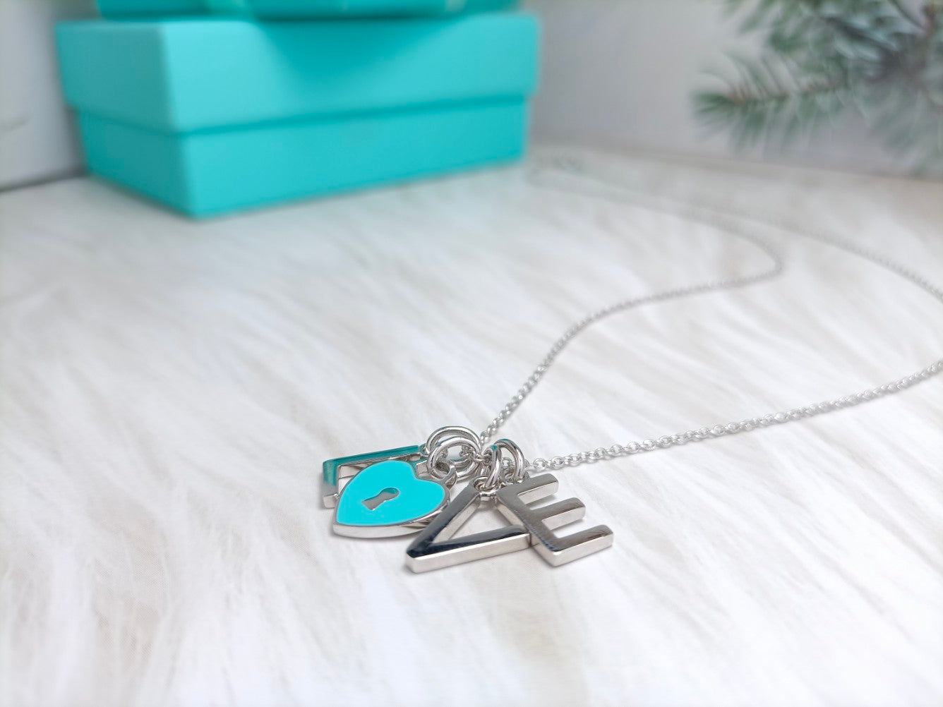 TIFFANY LOVE TEXT PEDANT NECKLACE