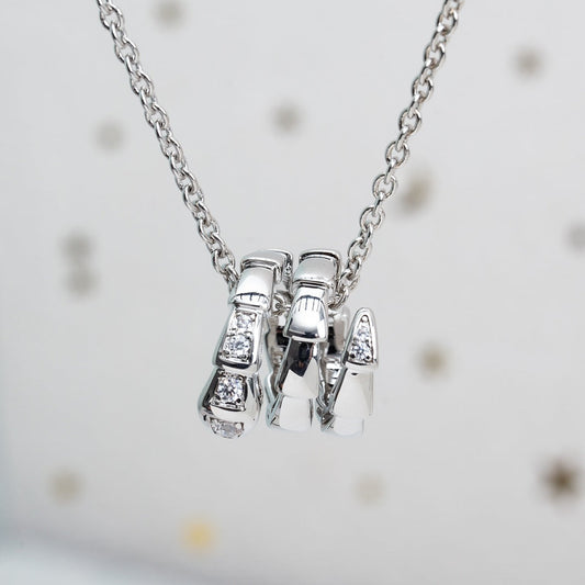 BVLGARI SERPENTI SILVER NECKLACE DIAMOND