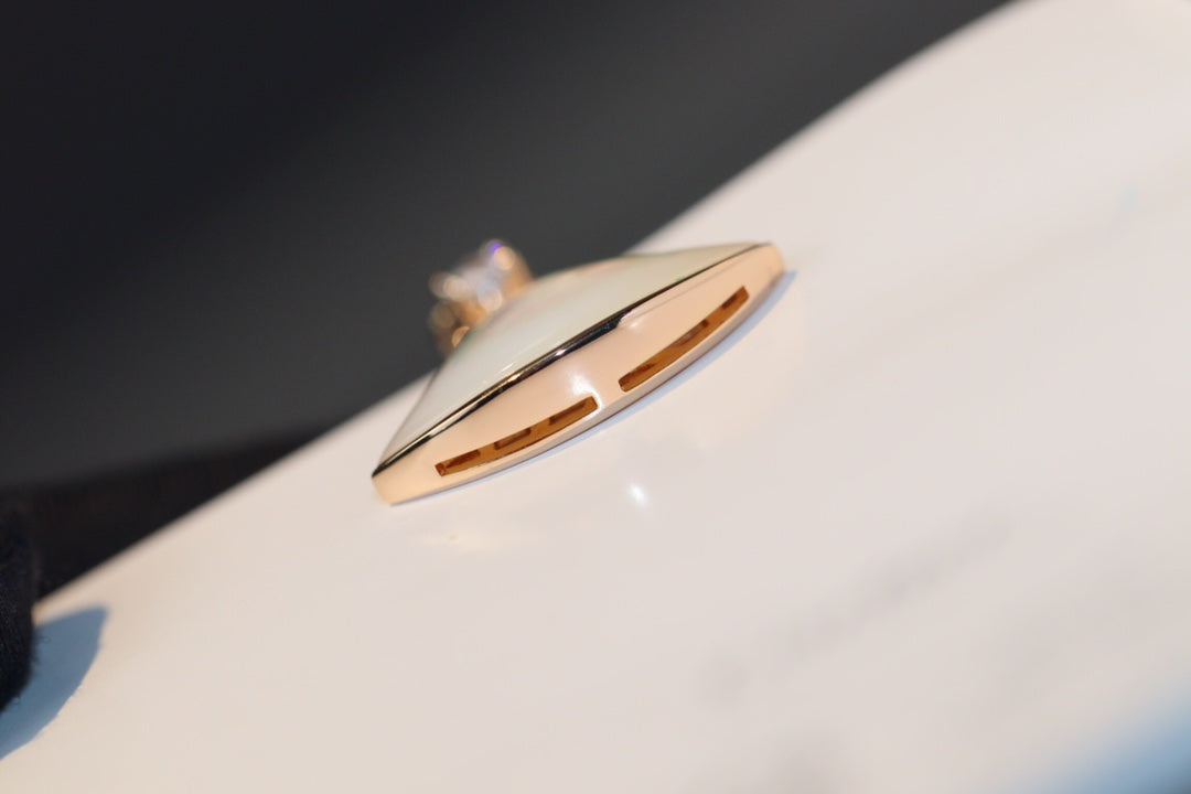BVLGARI DREAM NECKLACE WHITE MOP PINK GOLD 1 DIAMOND