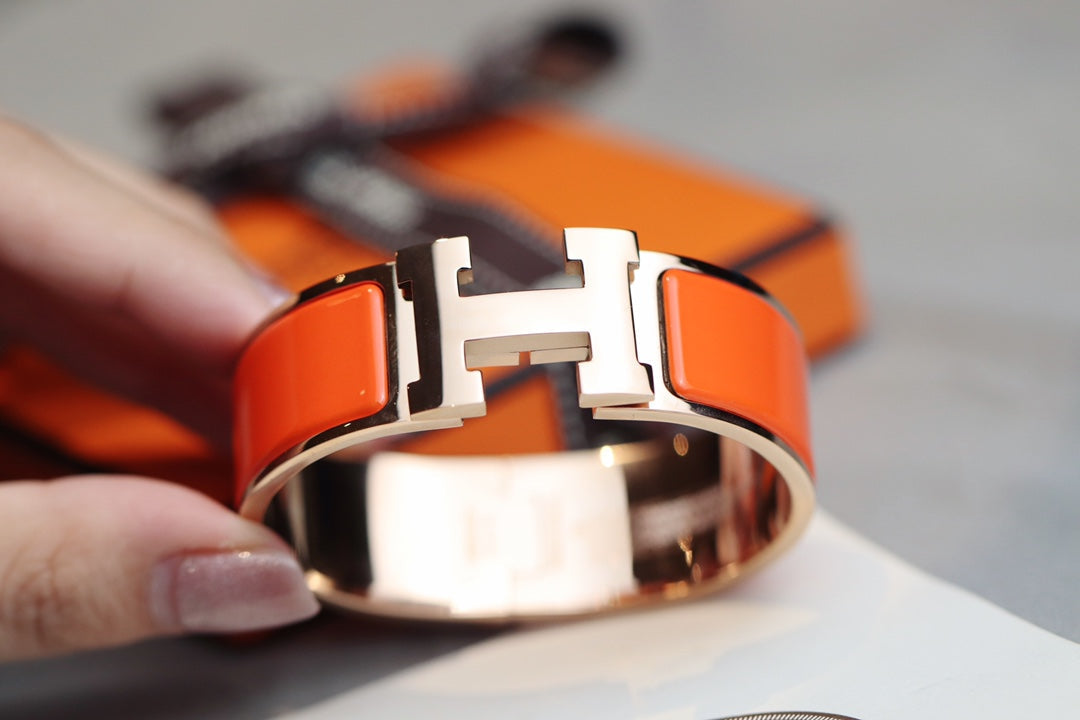 HERMES H BRACELET 18MM PINK GOLD