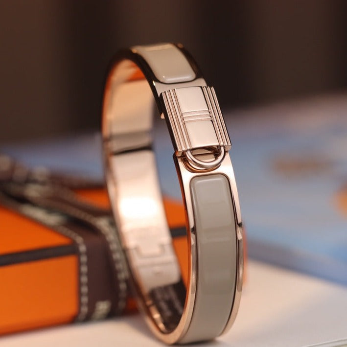 HERMES H LOCK BROWN BRACELET 12MM
