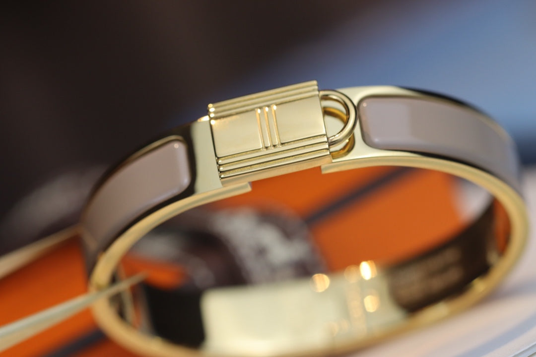 HERMES H LOCK BROWN BRACELET 12MM