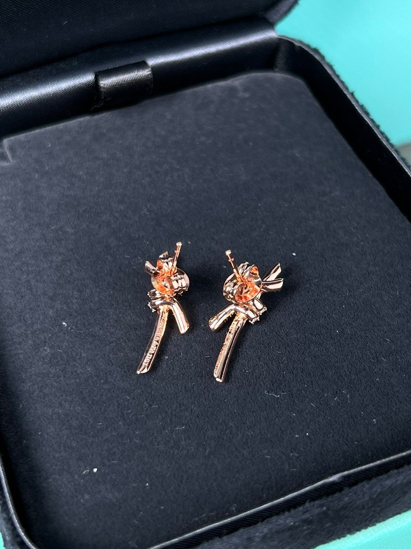 TIFFANY KNOT EARRINGS PINK GOLD DIAMOND
