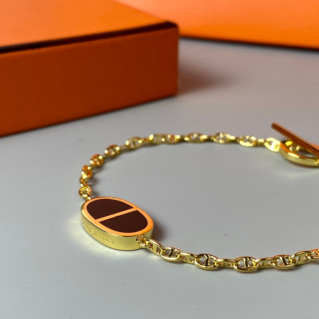 HERMES CHAINE BLACK CERAMIC BRACELET