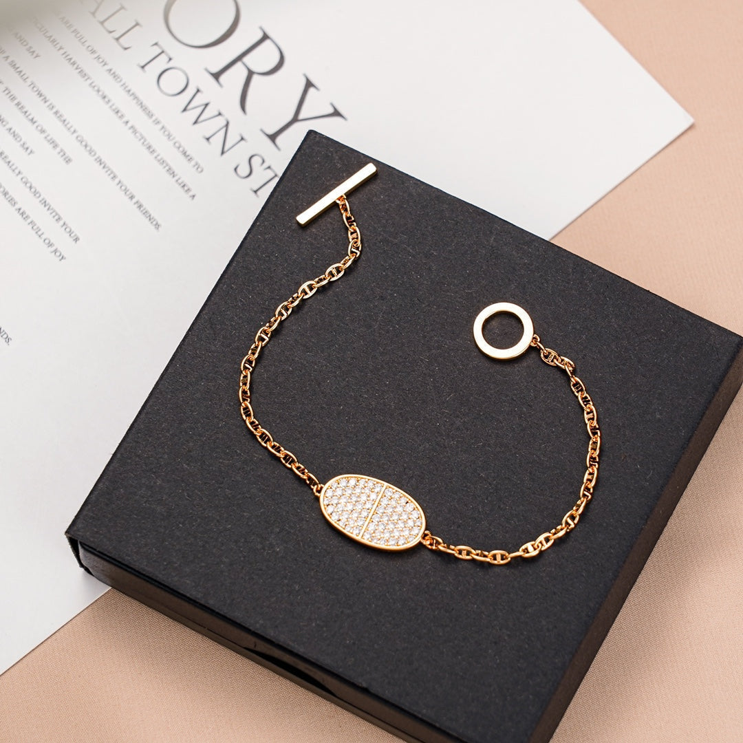 HERMES CHAINE VERSO DIAMOND BRACELET